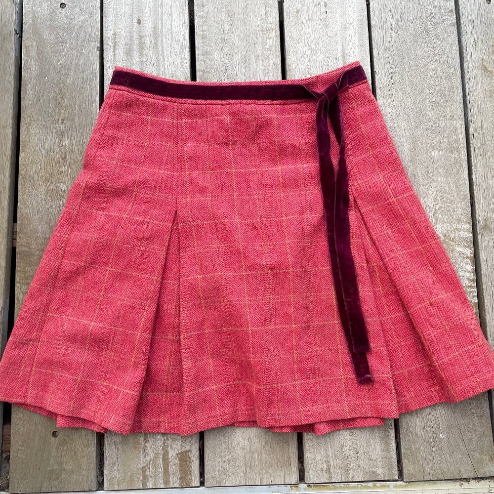 Women's Size Small DownEast Wool Plaid Pleated Skirt - super cute with leggings!
